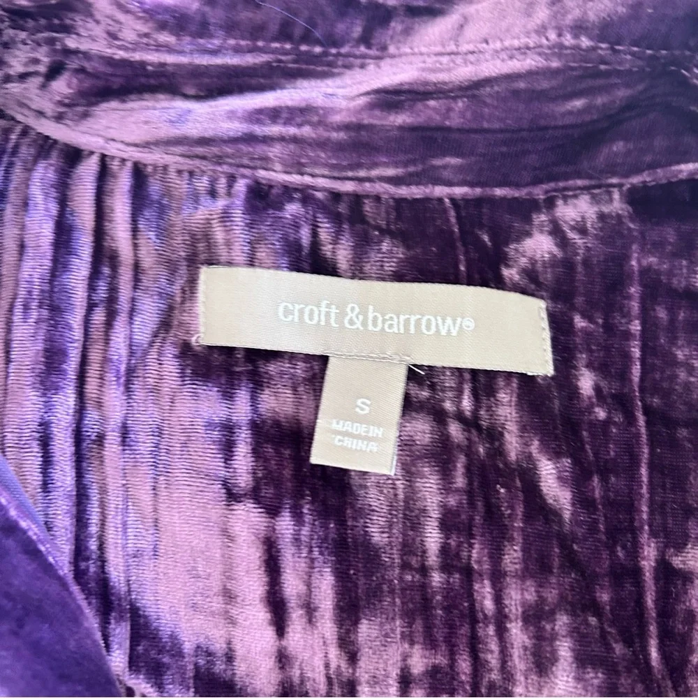 Croft & Barrow Purple Crushed Velvet Jacket Size S Whimsigoth